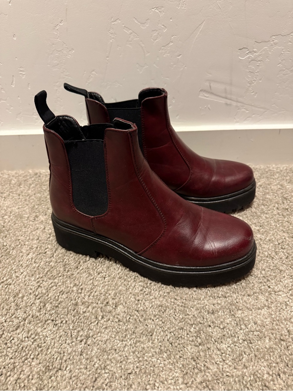 Target Burgundy Chelsea Platform Booties
